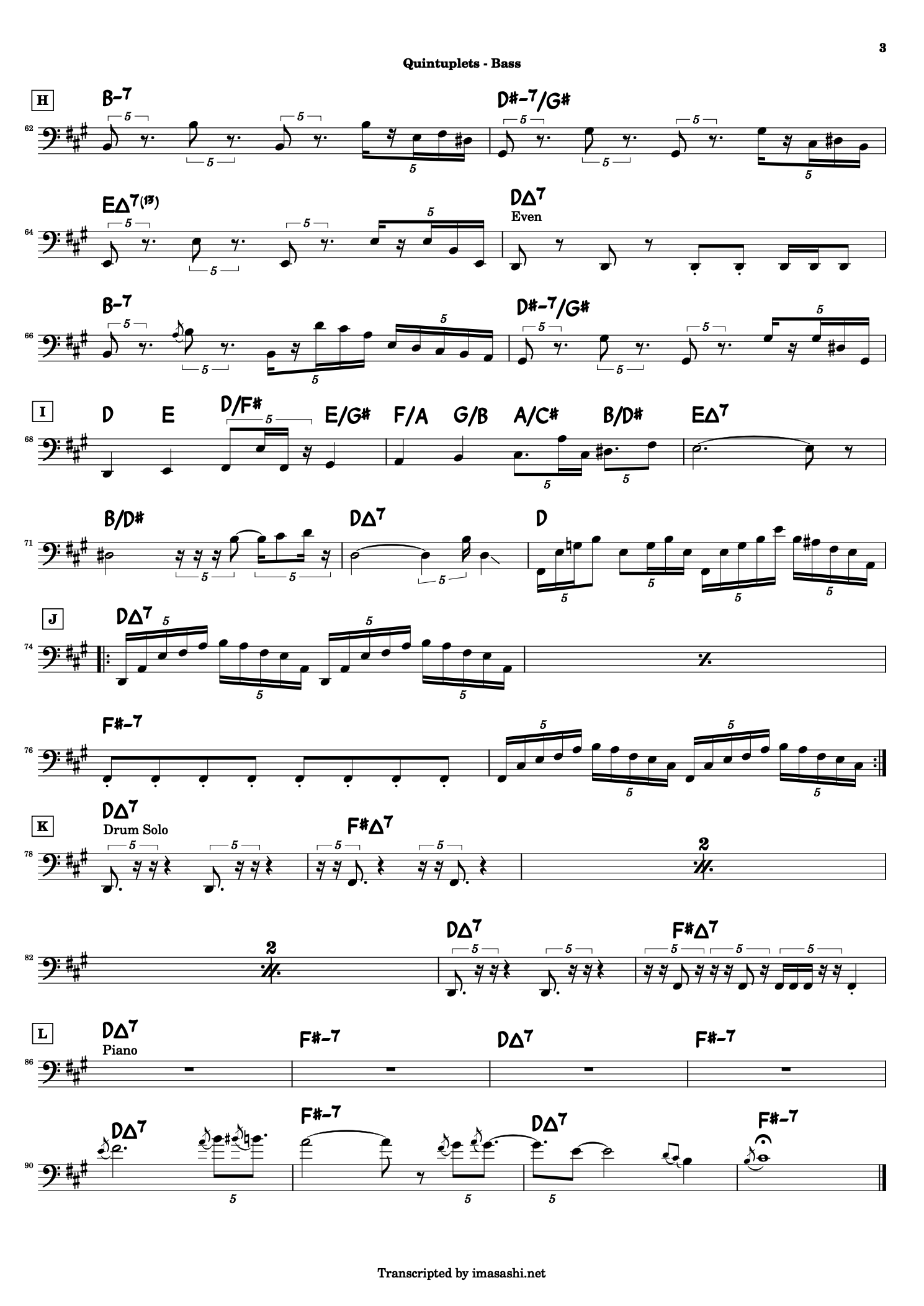 Quintuplets (Jesus Molina) Bass 3/3